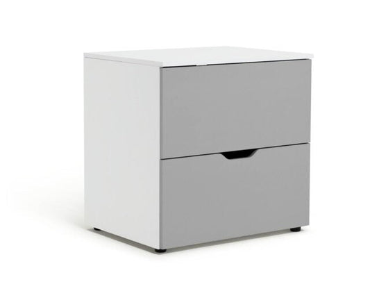 Kids Pod Low 2 Drawer Chest - Grey | Compact dresser for children
