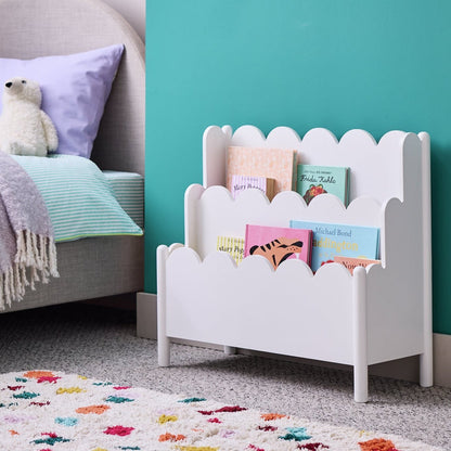 Kids Scalloped Bookcase - White