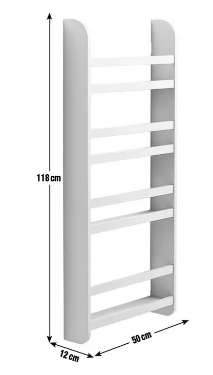 Kids Scandinavia Wall Mounted Bookcase White | Children's Bedroom Wall Shelf