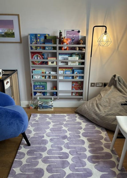 Kids Scandinavia Wall Mounted Bookcase White | Children's Bedroom Wall Shelf