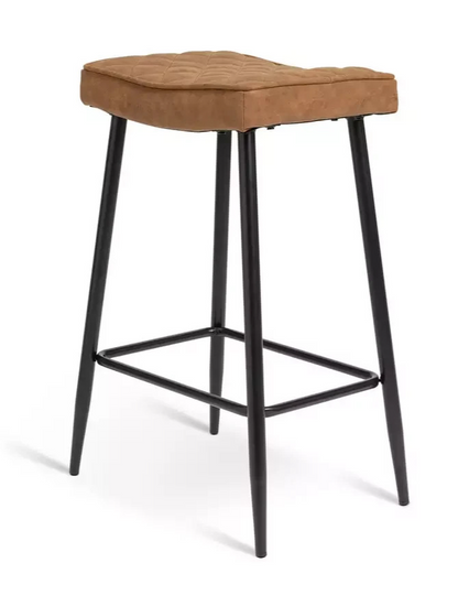 Kysen Faux Leather Counter Bar Stool Tan | Kitchen Breakfast Bar Chair Furniture