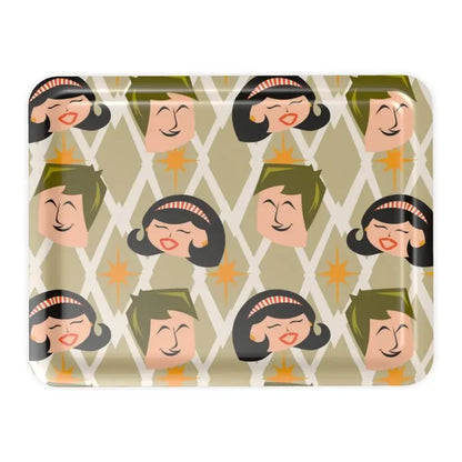 Large Atomic Retro 60s Serving Tray – Midcentury Dinner Lap Tray - Groß (43 x 33 cm) - Trays