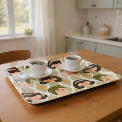 Large Atomic Retro 60s Serving Tray – Midcentury Dinner Lap Tray - Groß (43 x 33 cm) - Trays