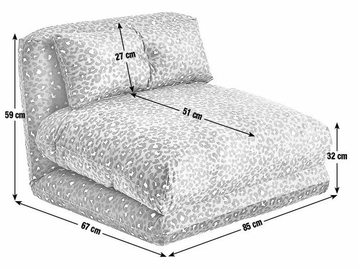 Lexi Single Fabric Chairbed Black Blue Convertible Sofa Guest Bed