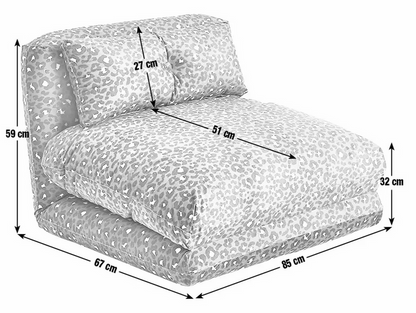 Lexi Single Fabric Chairbed Black Blue Convertible Sofa Guest Bed