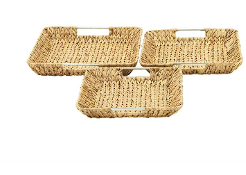 LIGHT BROWN DRIED PLANT HANDMADE TRAY