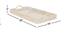 LIGHT BROWN RATTAN TRAY
