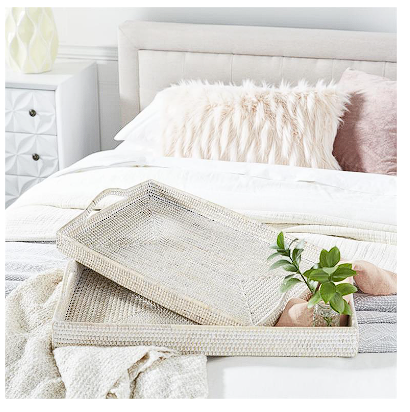 LIGHT BROWN RATTAN TRAY