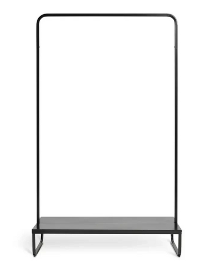 Lorelei Double Clothes Rail Black | Open Wardrobe Garment Storage Rack Furniture