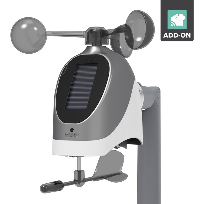 La Crosse Technology alert and monitoring system wind speed and direction Breeze sensor with anemometer, weather vane, and solar panel