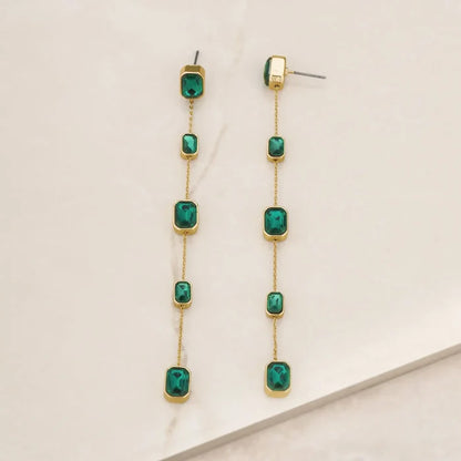 Iconic Crystal Dangle Earrings Green