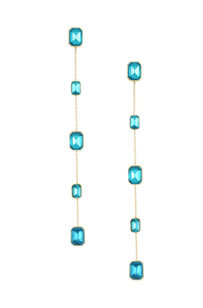 Iconic Crystal Dangle Earrings Aqua