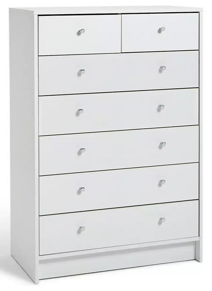 Malibu 7 Drawer Chest - White (B Grade)