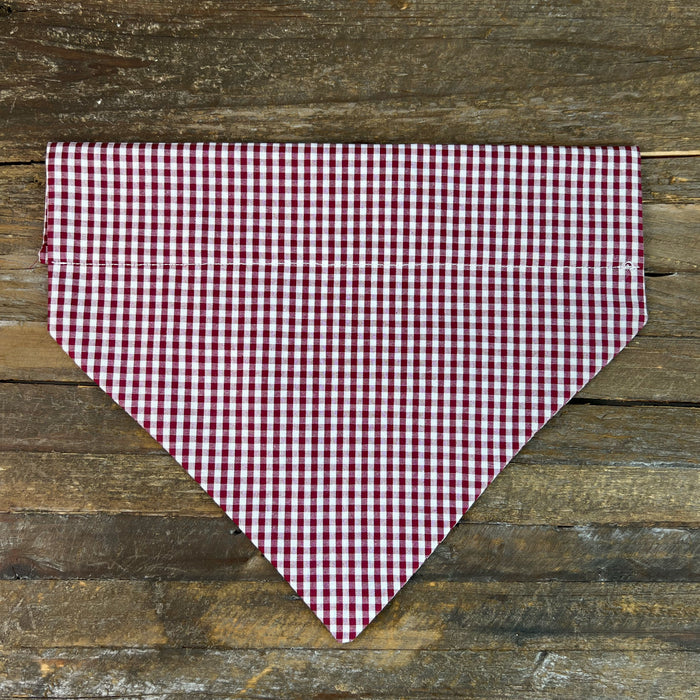 Maroon Gingham Dog Bandana