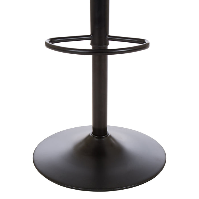 Mid-Century Modern Navy Blue Leatherette Gaslift Adjustable Swivel Bar Stool, Set of 2
