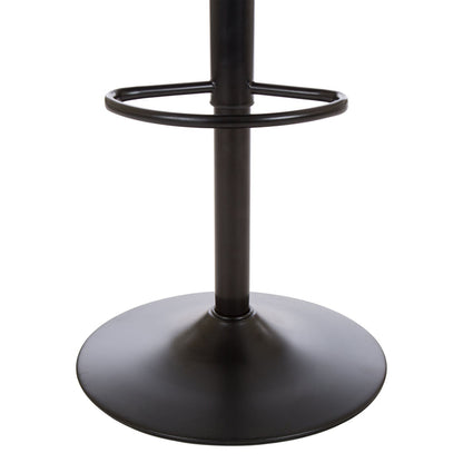 Mid-Century Modern Navy Blue Leatherette Gaslift Adjustable Swivel Bar Stool, Set of 2