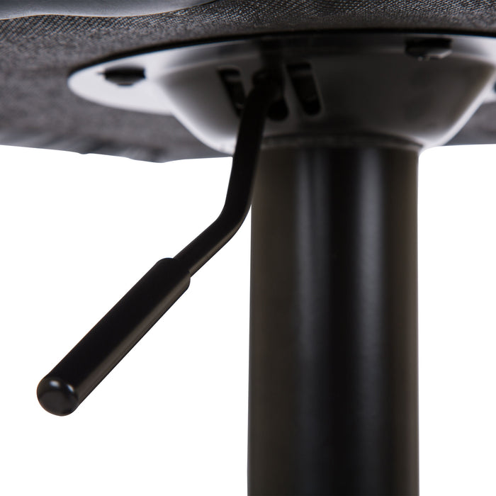 Mid-Century Modern Navy Blue Leatherette Gaslift Adjustable Swivel Bar Stool, Set of 2