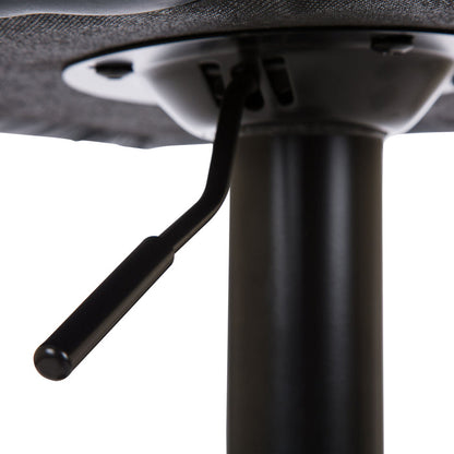 Mid-Century Modern Navy Blue Leatherette Gaslift Adjustable Swivel Bar Stool, Set of 2