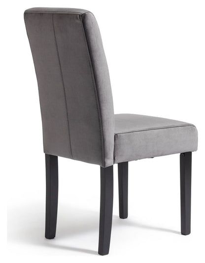Midback Pair of Velvet Dining Chair - Grey | Soft Upholstered Comfort
