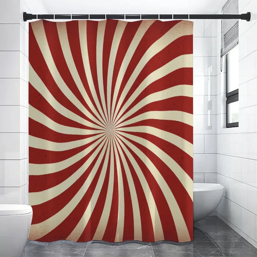 Midcentury 70s Shower Curtain – Retro Sunburst Design in 4 Sizes - retro bathroom
