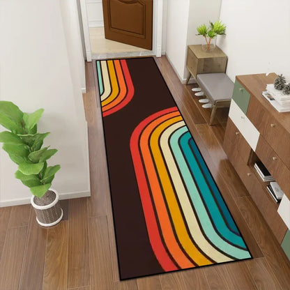 Midcentury Modern Rainbow Blackout Curtains: 70s Retro Multi Sizes Panels - retro curtains
