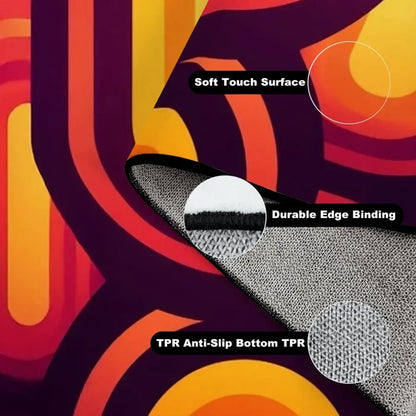 Midcentury Modern Retro 70s Rug – Colourful 5:3 Carpet Custom Sizes - retro rug