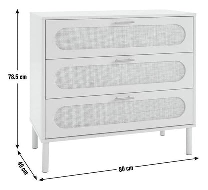 Monica 3 Drawer Chest - Grey