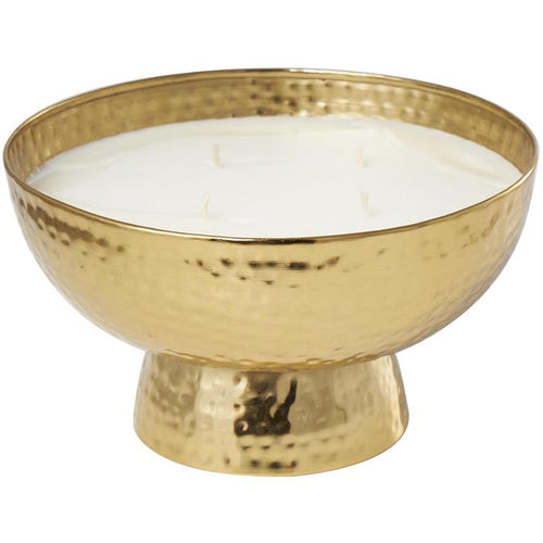 MTL WAX CANDLE BOWL GLD 10"W, 6"H