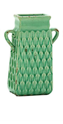 MULTI COLORED CERAMIC VASE WITH HANDLES