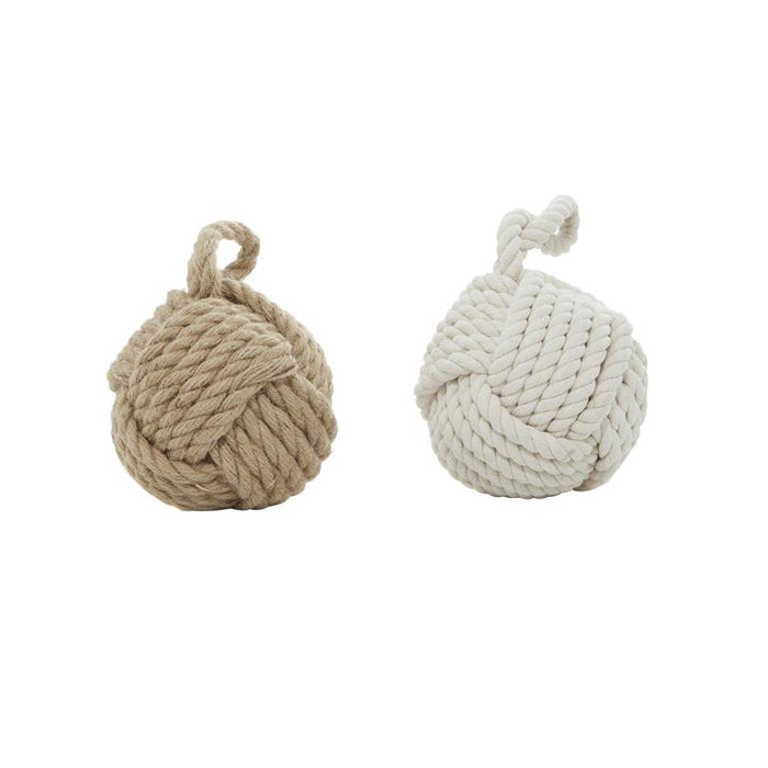 MULTI COLORED JUTE KNOT SCULPTURE WITH HANGING LOOP
