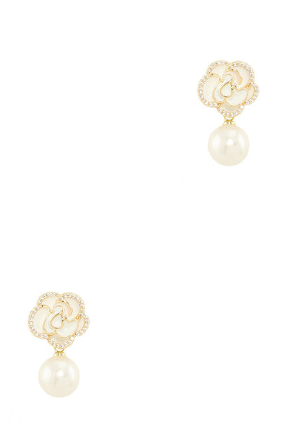 NO 5 BLACK FLOWER EARRINGS
