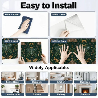 Nordic Self-Adhesive Wall Panel Kit – Waterproof Folkloric Tiles - Wall Coverings
