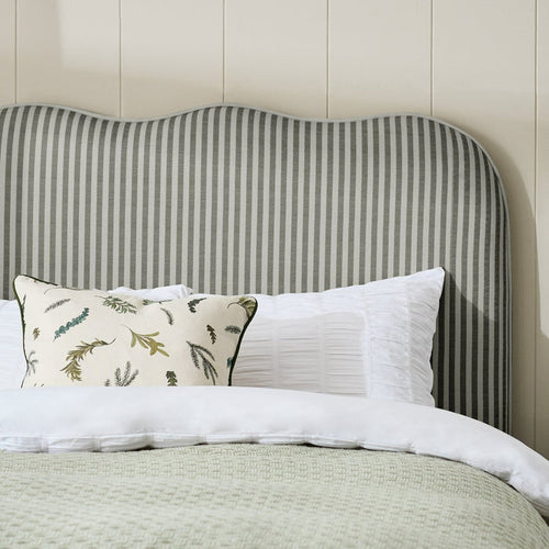 Onda Linen Double Headboard - Grey | Soft Bed Backboard