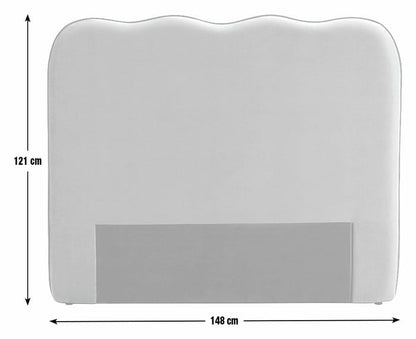 Onda Linen Double Headboard - Grey | Soft Bed Backboard