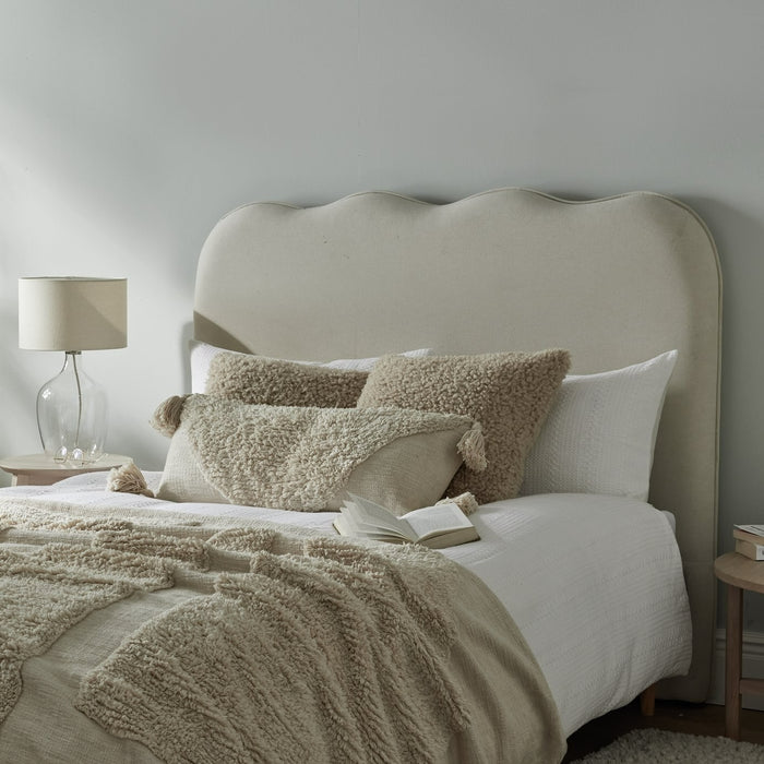 Onda Linen Double Headboard - Natural | Luxe touch headboard