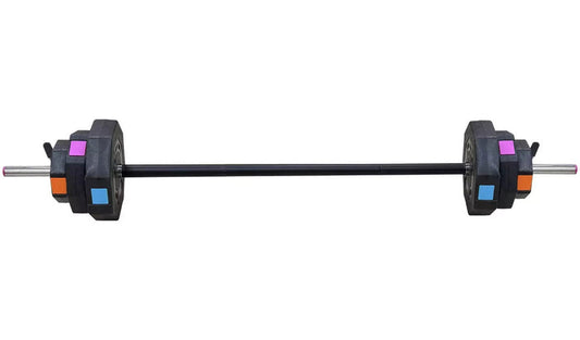 Opti Vinyl Barbell Set 20kg | Strength Training Weights Home Gym Equipment