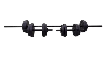 Opti Vinyl Dumbbell and Barbell Set 25kg | Strength Training Weights Home Gym