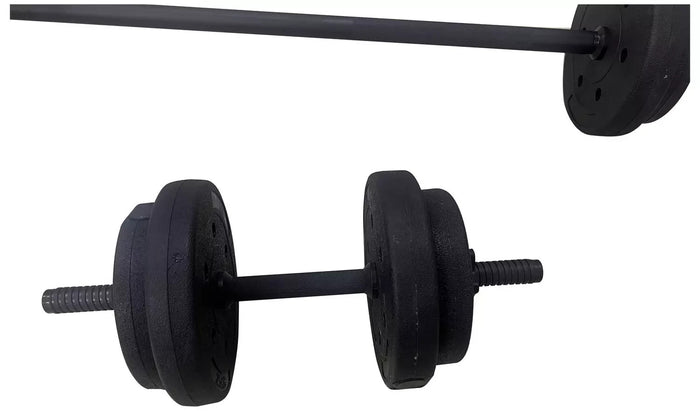 Opti Vinyl Dumbbell and Barbell Set 25kg | Strength Training Weights Home Gym