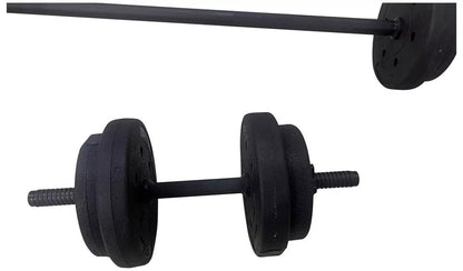 Opti Vinyl Dumbbell and Barbell Set 25kg | Strength Training Weights Home Gym