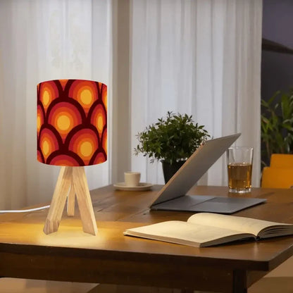 Orange Red Retro Midcentury Tripod Table Lamp – Smart LED Bedside Light - retro table lamps