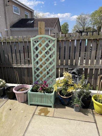 Original And Home Straight Lattice Planter Green | Outdoor Garden Plant Pot Trel