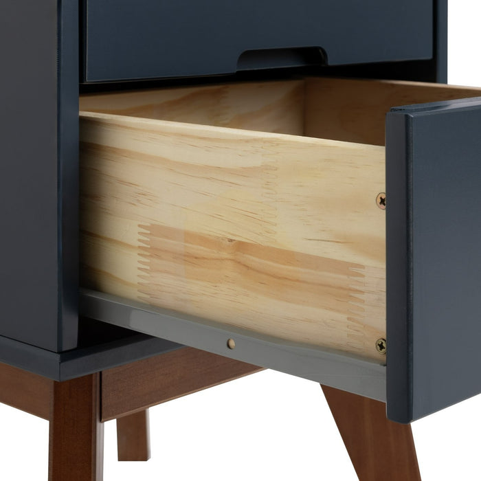 Pimlico 2 Drawer Bedside Table - Blue | Small storage nightstand