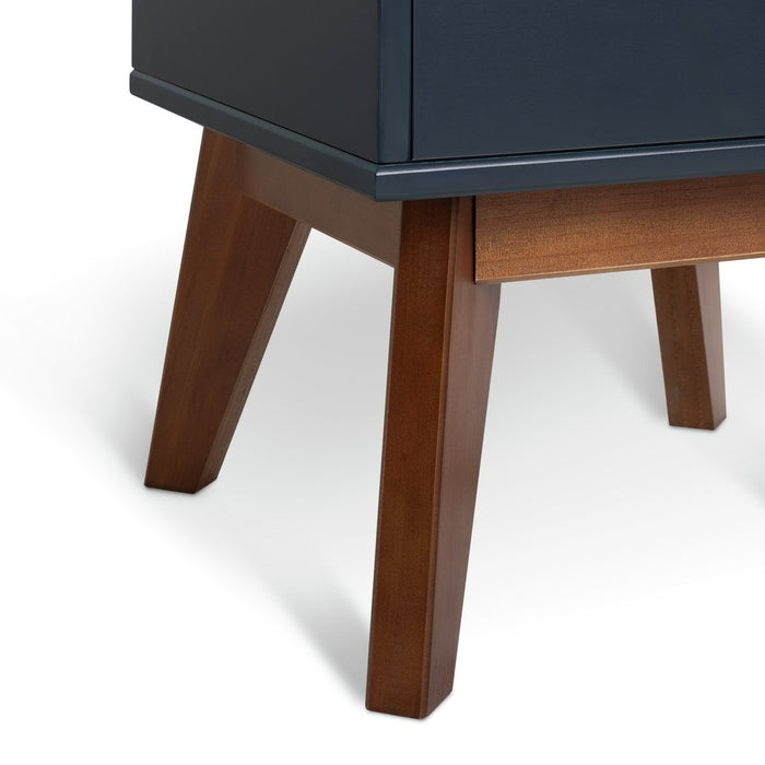 Pimlico 2 Drawer Bedside Table - Blue | Small storage nightstand