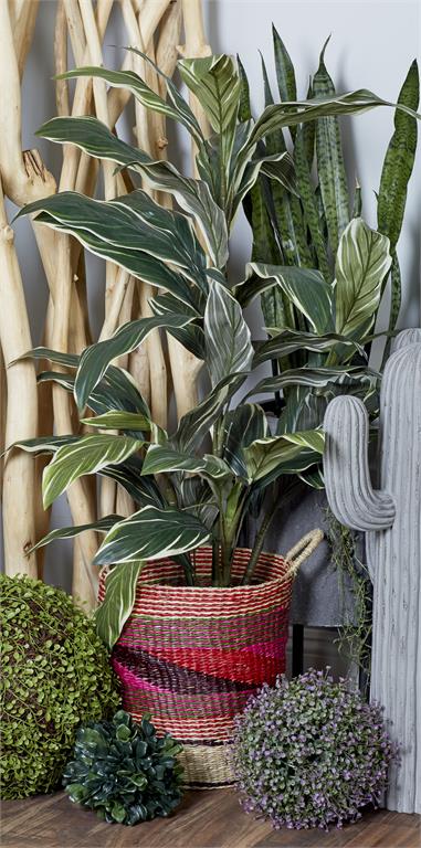 PINK SEA GRASS ECLECTIC STORAGE BASKET
