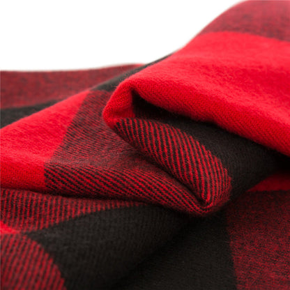 Plaid Check Tassel Throw Blanket, 50" x 60", Red