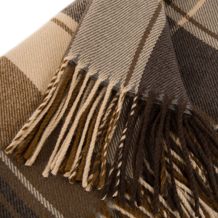 Plaid Woven Throw Blanket Winter Lattice Shawl Wrap with Tassels, Khaki, 50 × 60 Inch