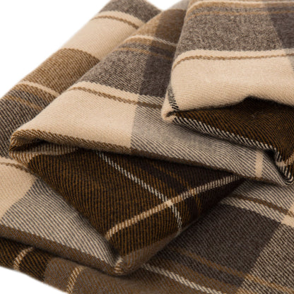 Plaid Woven Throw Blanket Winter Lattice Shawl Wrap with Tassels, Khaki, 50 × 60 Inch