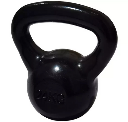 Pro Fitness Cast Iron 24kg Kettlebell Black | Home Gym Weight Training Equipment