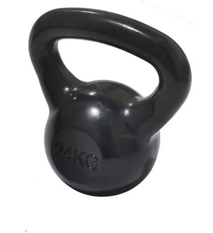 Pro Fitness Cast Iron 24kg Kettlebell Black | Home Gym Weight Training Equipment