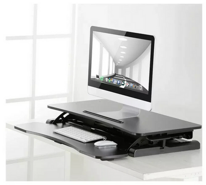 ProperAV Two-Tier Stand-Up Desk Workstation - Black